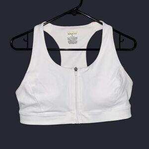 Tek Gear White Zip-Front Sports Bra